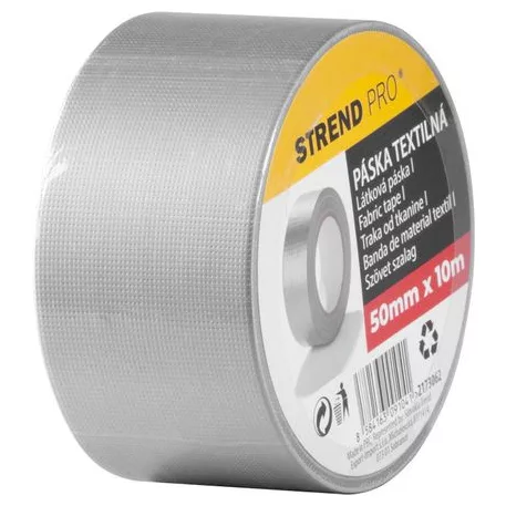 Szalag Strend Pro, 50 mm, L-10 m, textil, ragasztó, szürke