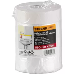   Fólia takaró Strend Pro, 550 mm, H-30 m, PE, festő, maszkoló szalaggal, padlóra takaró