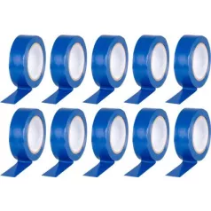   Szalag Strend Pro, 19 mm, L-10 m, max. 80°C, 600V, kék, szigetelő, ragasztó, PVC, csomag 10 db