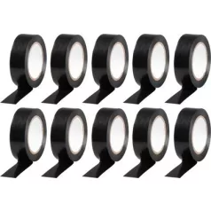   Szalag Strend Pro, 19 mm, L-10 m, max. 80°C, 600V, fekete, szigetelő, ragasztó, PVC, csomag 10 db