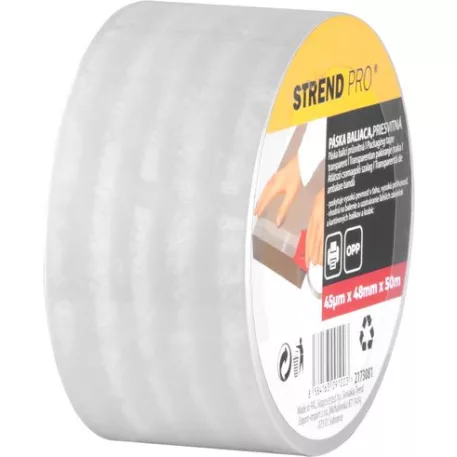 Szalag Strend Pro, 48 mm, L-50 m, 45 µm OPP, csomagoló, ragasztó, átlátszó