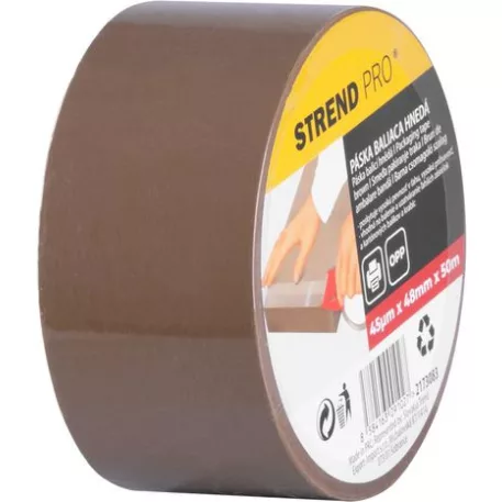 Szalag Strend Pro, 48 mm, L-50 m, 45 µm OPP, csomagoló, ragasztó, barna
