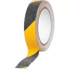   Szalag Strend Pro, 25 mm, L-5 m, ragasztó, csúszásgátló, extra tartós, fekete/sárga