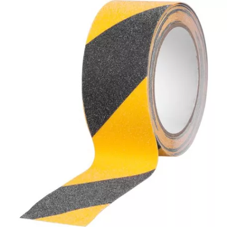 Szalag Strend Pro, 50 mm, L-5 m, ragasztó, csúszásgátló, extra tartós, fekete/sárga