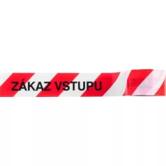   Szalag Strend Pro, 80 mm, L-250 m, figyelmeztető, piros/fehér "BELÉPNI TILOS"