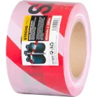 Szalag Strend Pro, 80 mm, L-250 m, figyelmeztető, piros/fehér "BELÉPNI TILOS"