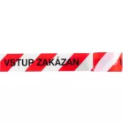 Szalag Strend Pro, 80 mm, H-250 m, figyelmeztető, piros/fehér, Cseh "VSTUP ZAKÁZÁN" felirattal