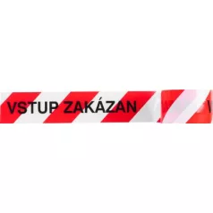   Szalag Strend Pro, 80 mm, H-250 m, figyelmeztető, piros/fehér, Cseh "VSTUP ZAKÁZÁN" felirattal