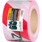 Szalag Strend Pro, 80 mm, H-250 m, figyelmeztető, piros/fehér, Cseh "VSTUP ZAKÁZÁN" felirattal
