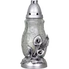 Sír lámpás Grave, calla liliomokkal, arany/ezüst színkeverék, 40 h, 110 g, magassága 28 cm, sírhoz