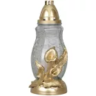 Sír lámpás Grave, calla liliomokkal, arany/ezüst színkeverék, 40 h, 110 g, magassága 28 cm, sírhoz