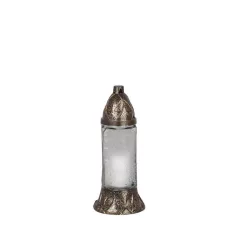   Mécses Grave, piros/fehér üveg, 28 óra, 80 g, 25 cm, sírra