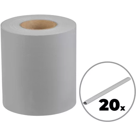 Strend Pro EUROSTANDARD árnyékoló/takaró szalag, kerítéspanelekhez, szürke, 190 mm, H-26 m,  1050 g/m2, PVC