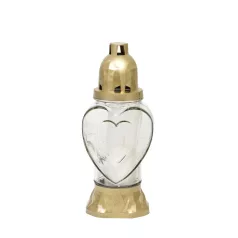 Mécses Heart, üveg, 28 óra, 25,5 cm, sírra