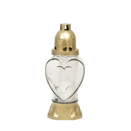 Mécses Heart, üveg, 28 óra, 25,5 cm, sírra