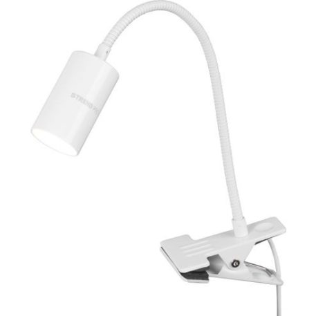 Lámpa Strend Pro, asztali, csíptetős, Alu, fehér, USB, 41 cm
