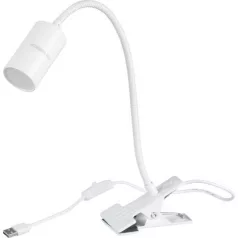   Lámpa Strend Pro, asztali, csíptetős, Alu, fehér, USB, 41 cm