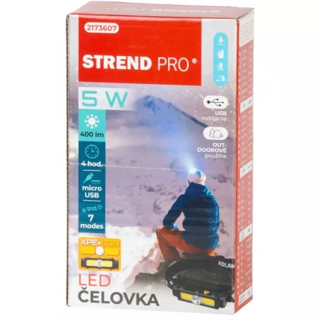 Fejlámpa Strend Pro Headlight H3173, XPE+COB, 1200 mAh, USB töltés