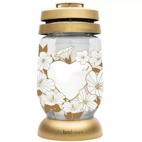 Gyertya Bolsius Note from the Heart, Szív, sírra, 36 órás töltettel