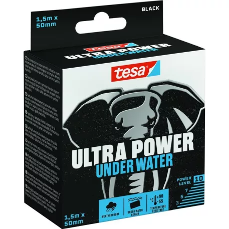 Szalag tesa® Ultra Power Under Water, javító, vízálló, fekete, 50 mm, H-1,5 m