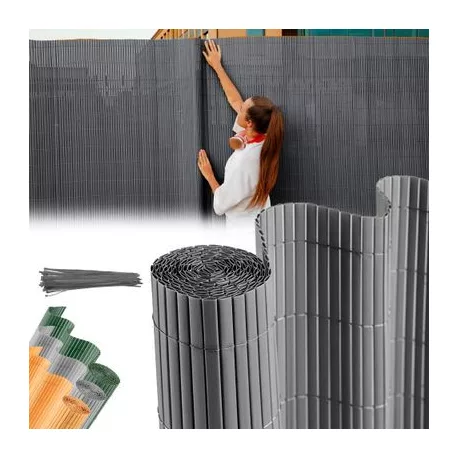 Kerítés Ence DF13, PVC 1500 mm, L-3 m, antracit, 1300g/m2, UV