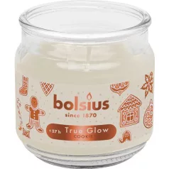   Gyertya Bolsius Large Jar, Cookie Fever, illatos, Karácsony, bézs, 100x98 mm, üvegben