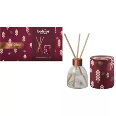   Szett Bolsius, Winter Spices, Karácsony, ajándék, gyertya + diffúzor, illatos, piros