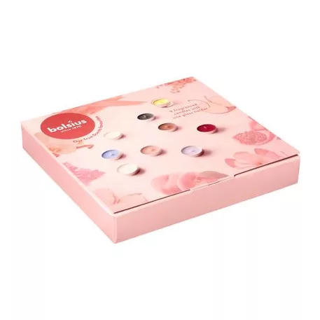 Szett Bolsius, teamécsesek üvegben, Karácsony, illat mix, 9 db