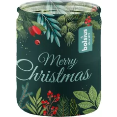   Gyertya Bolsius Glass Candle, Karácsony, zöld, vanília, 82/68 mm