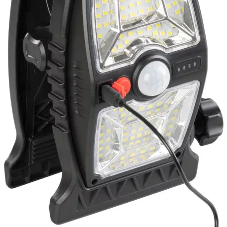 Strend Pro napelemes lámpa, 92x LED, 600lm, mozgásérzékelő, USB-C kimenet