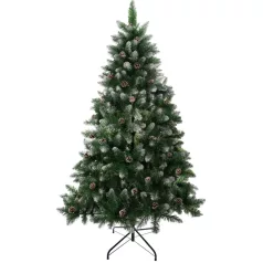   MagicHome karácsonyfa Albero, havas véggel, tobozokkal, 150 cm