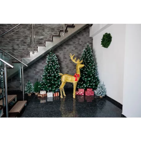 MagicHome karácsonyfa Albero, havas véggel, tobozokkal, 150 cm
