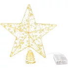 MagicHome karácsonyi csillag, műanyag, időzítő, 10xLED meleg fehér, 25 cm, 2xAA