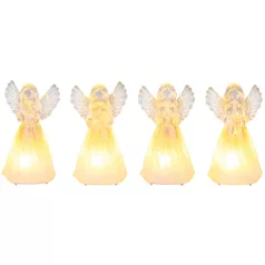   Angyal MagicHome Karácsonyi, műanyag, vegyes minták, 1xLED meleg fehér, 4 db