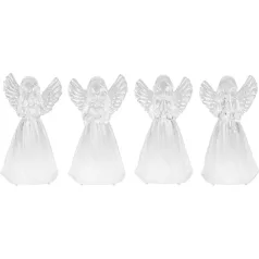   Angyal MagicHome Karácsonyi, műanyag, vegyes minták, 1xLED meleg fehér, 4 db