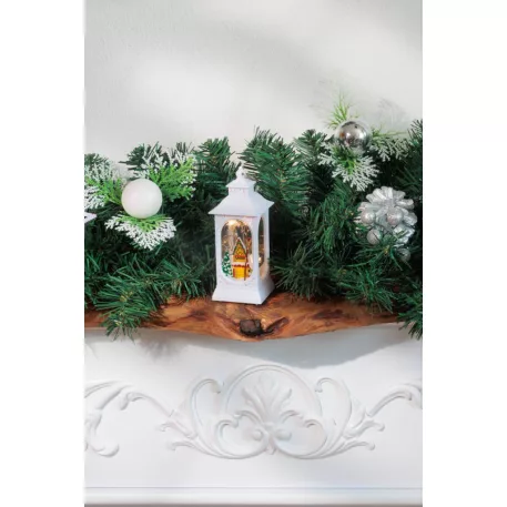 MagicHome karácsonyi lámpás, műanyag, 5xLED meleg fehér, 4,8x4,8x12,8 cm, 3xLR44