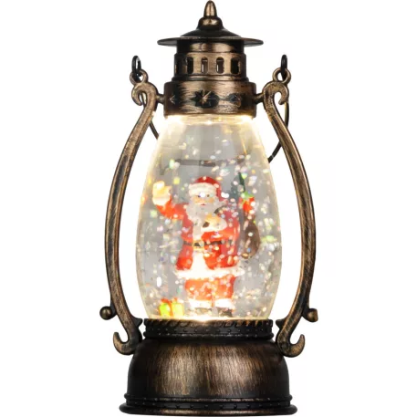 MagicHome karácsonyi lámpás, Mikulás, műanyag, 1xLED meleg fehér, 8x6,5x14 cm, 3xLR44