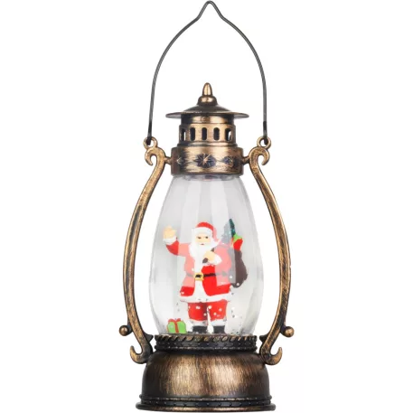 MagicHome karácsonyi lámpás, Mikulás, műanyag, 1xLED meleg fehér, 8x6,5x14 cm, 3xLR44