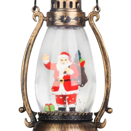 MagicHome karácsonyi lámpás, Mikulás, műanyag, 1xLED meleg fehér, 8x6,5x14 cm, 3xLR44