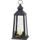 MagicHome karácsonyi lámpás, műanyag, fekete, 3xLED sárga, 14x14x35 cm, 3xAAA