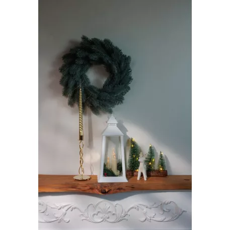 MagicHome karácsonyi lámpás, műanyag, 3xLED sárga, 14x14x35 cm, 3xAAA