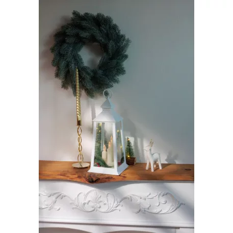 MagicHome karácsonyi lámpás, műanyag, 3xLED sárga, 14x14x35 cm, 3xAAA