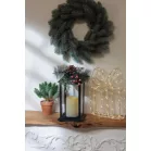 MagicHome karácsonyi lámpás, műanyag, fekete, 1xLED sárga, 14x14x32,2 cm, 3xAAA