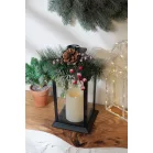 MagicHome karácsonyi lámpás, műanyag, fekete, 1xLED sárga, 14x14x32,2 cm, 3xAAA