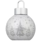 MagicHome karácsonyi gömb, üveg, ezüst, 10xLED meleg fehér, 12x12x18 cm, 2xAA