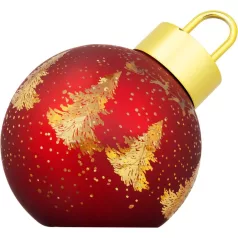   MagicHome karácsonyi talpas gömb, üveg, piros, 10xLED meleg fehér, 12x12x18 cm, 2xAA