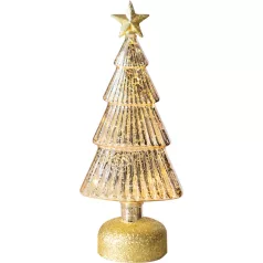   Karácsonyfa MagicHome Karácsonyi, üveg, 10x meleg fehér LED, 12x8x29 cm, 3xAAA