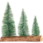 MagicHome Karácsonyi Dekoráció, Fenyőfák, műanyag, 12xLED meleg fehér, 20 x 5 x 20 cm, elemes