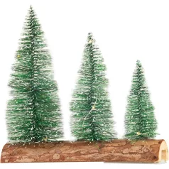   MagicHome Karácsonyi Dekoráció, Fenyőfák, műanyag, 12xLED meleg fehér, 20 x 5 x 20 cm, elemes