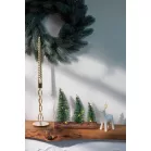 MagicHome Karácsonyi Dekoráció, Fenyőfák, műanyag, 12xLED meleg fehér, 20 x 5 x 20 cm, elemes